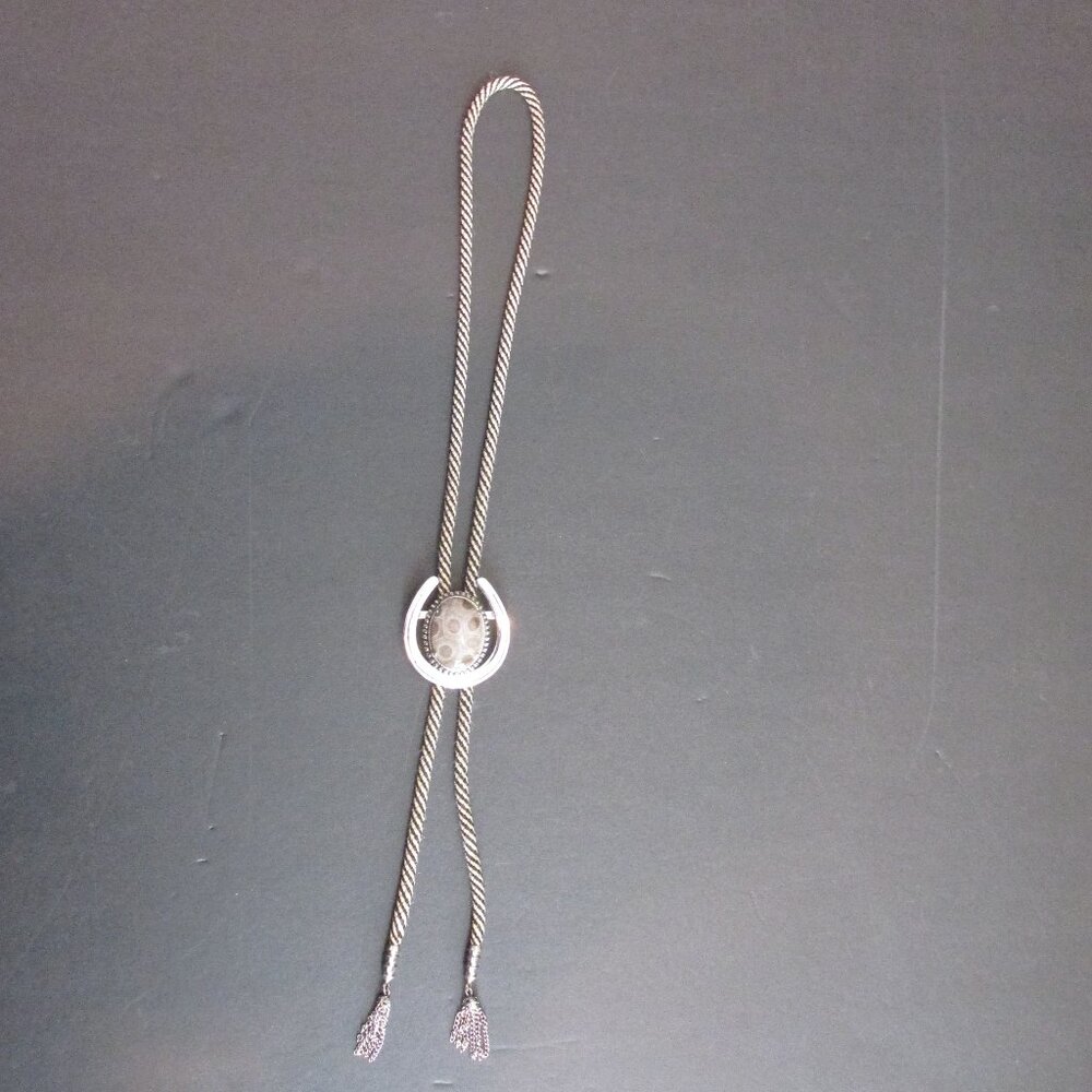 Lucky Horseshoe Petoskey Stone Bolo Tie